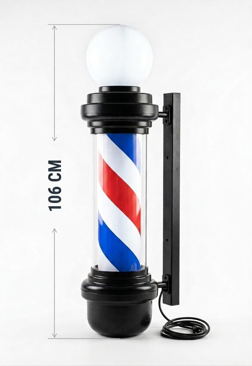 BARBER POLE 106CM BLACK
