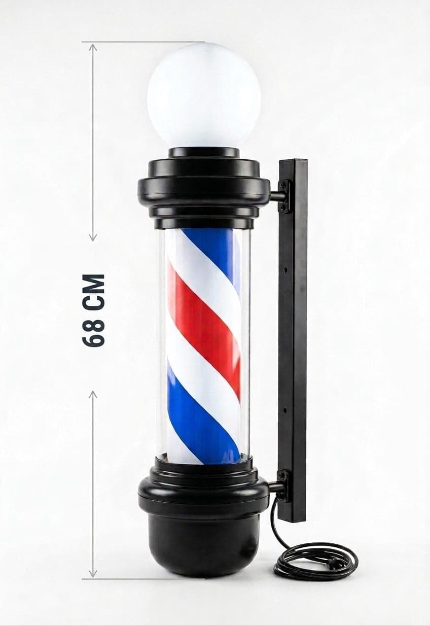 BARBER POLE 68CM BLACK
