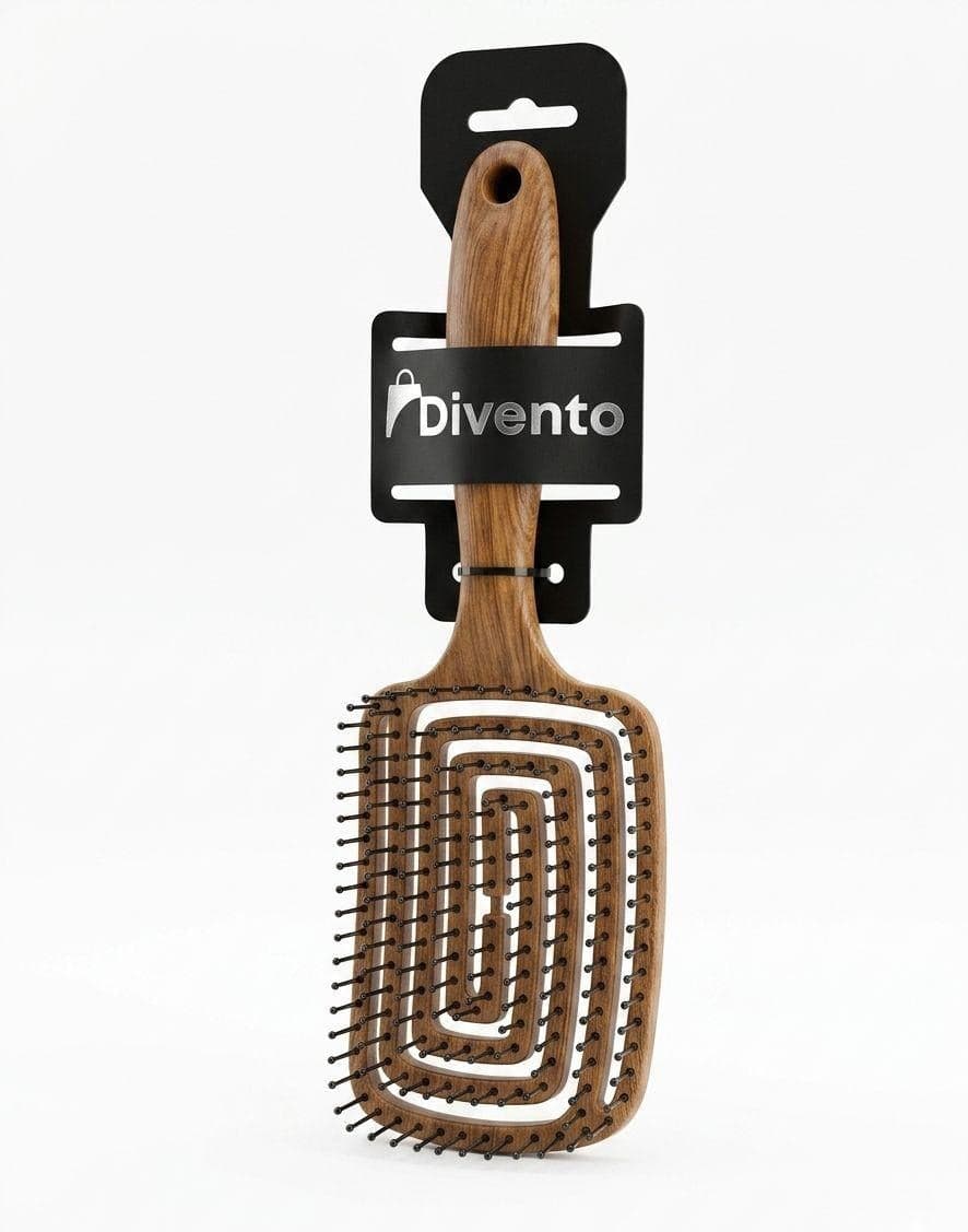 BROSSE PLATE DEMELANTE SPIRALE FLEXIBLE EN FINITION BOIS