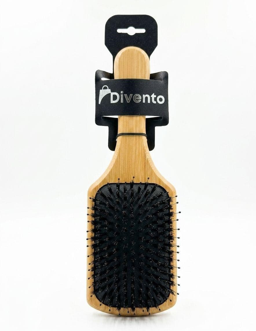 BROSSE PRO PNEUMATIQUE PLATE EN BAMBOU AVEC POILS DE SANGLIER