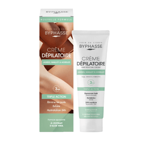 BYPHASSE CREME DEPILATOIRE A L EXTRAIT D ALOE VERA 125ML