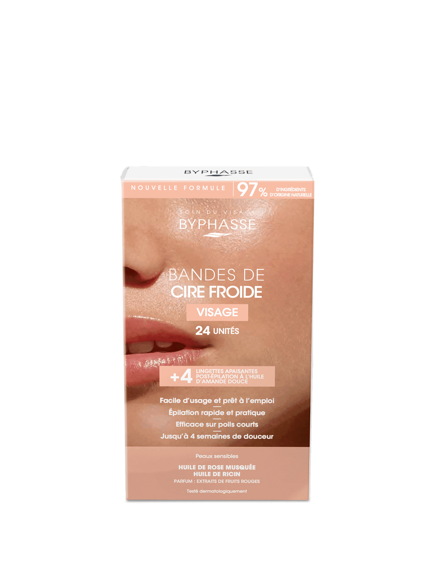 BYPHASSE BANDES DE CIRE FROIDE VISAGE 24UNITES