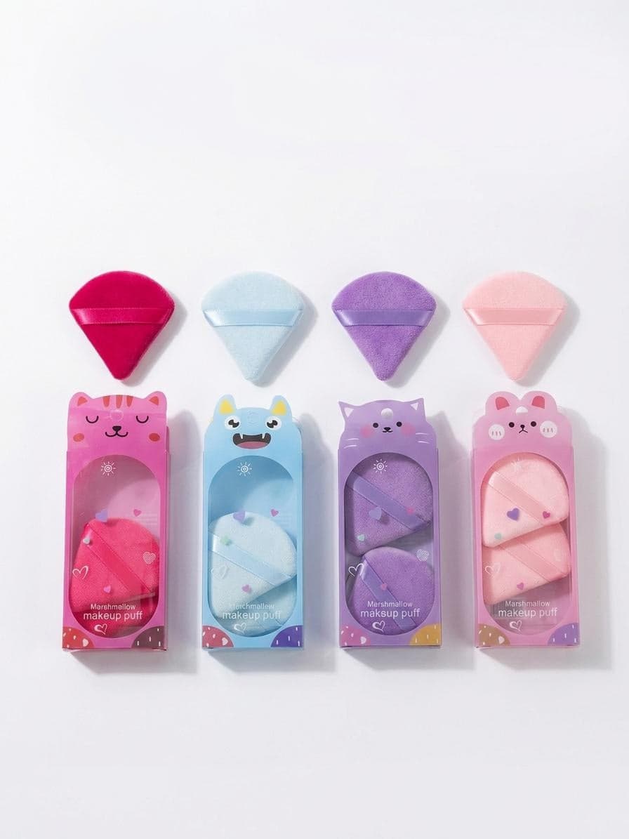 HOUPPETTE DE MAQUILLAGE TRIANGULAIRE 3PCS