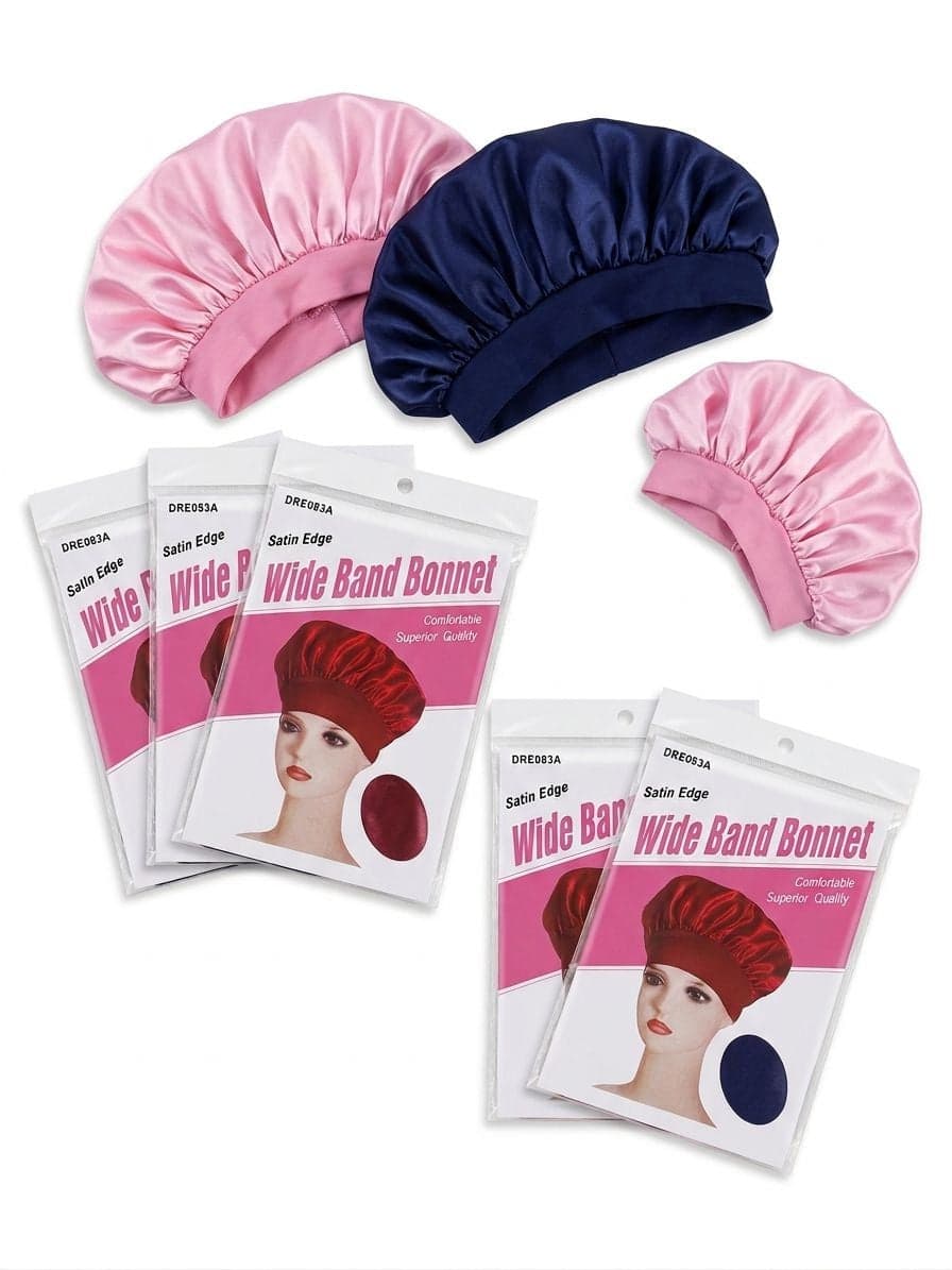 BONNET EN SATIN A BANDE LARGE