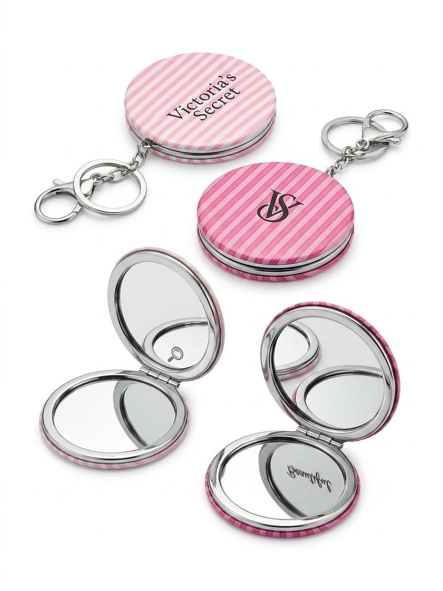 MIROIR DE POCHE DOUBLE PLIANT AVEC PORTE CLES VS