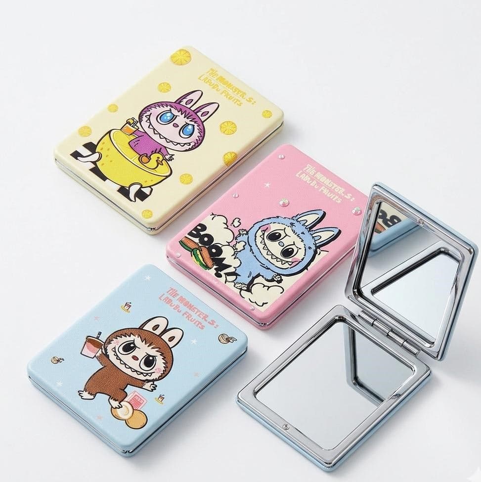 MIROIR DE POCHE RECTANGULAIRE DOUBLE PLIANT LABUBU FRUITS