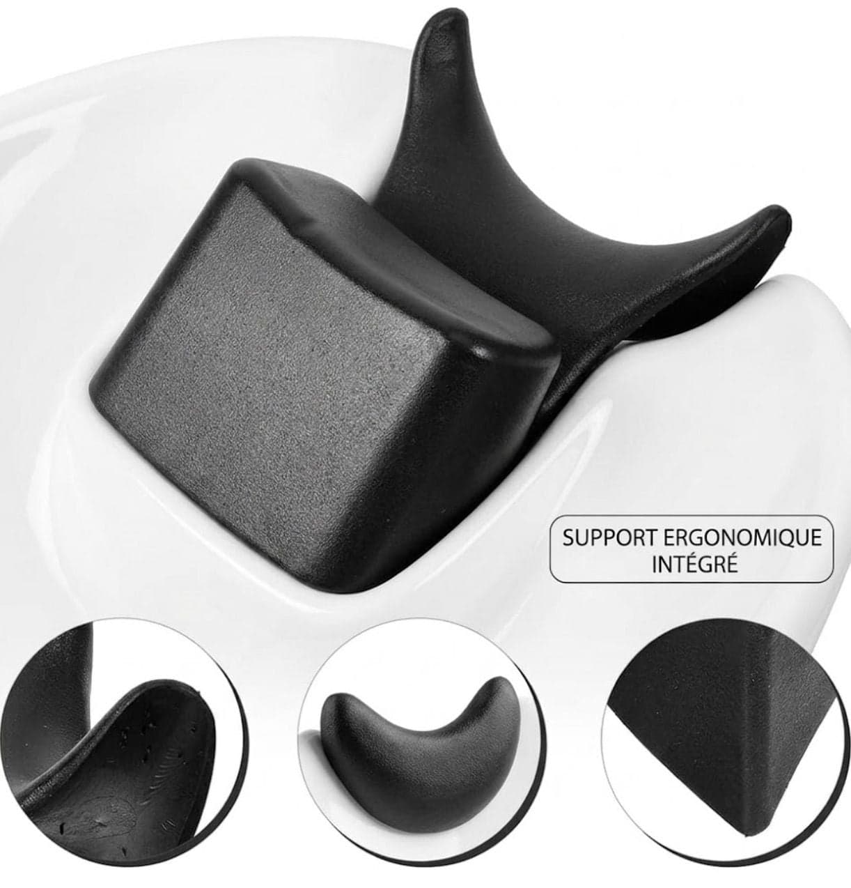 REPOSE-NUQUE EN SILICONE AVEC COUSIN POUR BAC A SHAMPOING