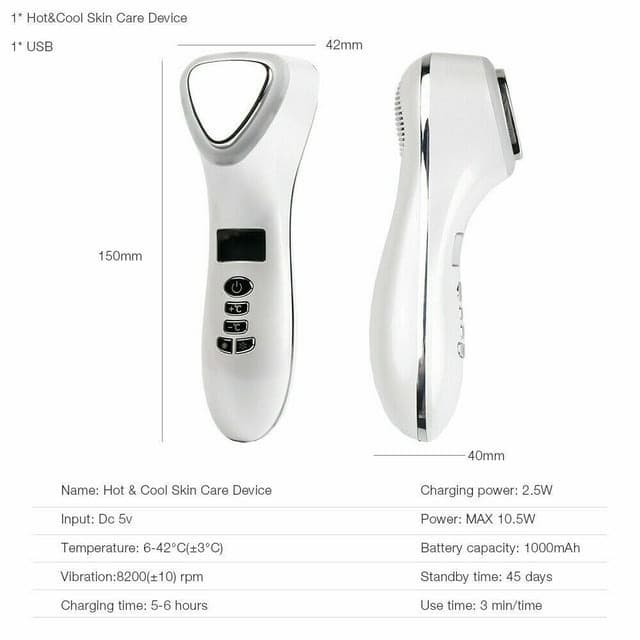 ULTRASONIC FACE MASSAGER ANTI AGING LCD
