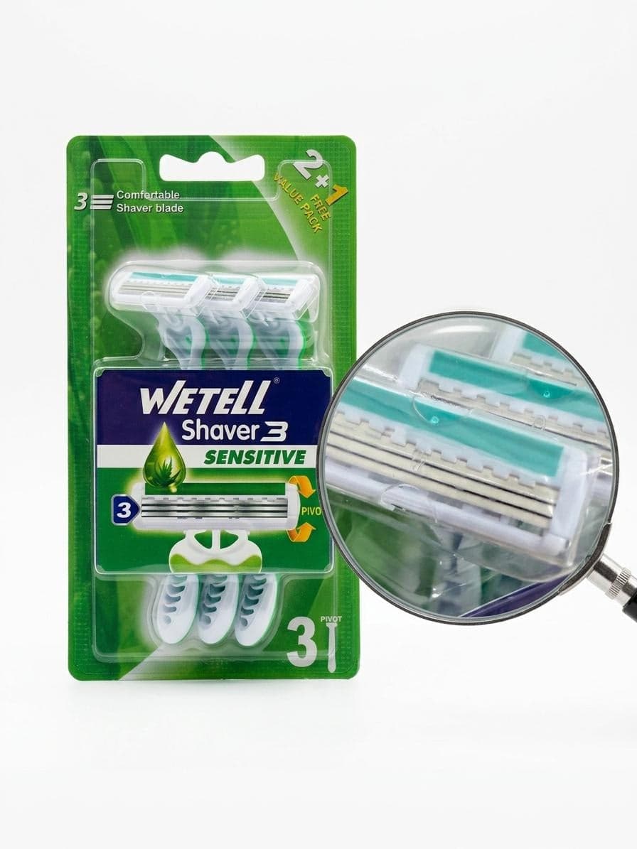WETELL SHAVER3 SENSETIVE COMFORTABLE 2+1FREE